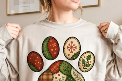 Preppy Christmas Dog Paw png | Patchwork Christmas png Product Image 3