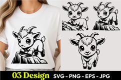 Adorable Goat SVG PNG Product Image 1