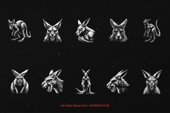 10 Bundle Dark Art Kangaroo Animal Beast Scary Boxing Skull Product Image 6