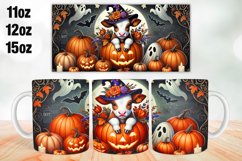 Halloween Cow Mug Wrap Sublimation 11oz, 12oz, 15oz Product Image 1