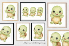 15 Bundle Watercolor Cute Turtle Baby Turtle Ocean Wildlife Product Image 4