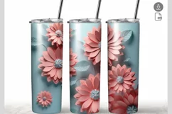 Flower 20 oz Tumbler Wrap Pastel Color Sublimation Product Image 1
