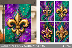 Mardi Gras Garden Flag Design. Mardi Gras Sublimation Product Image 1