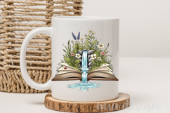 Floral Book Lover Png, Waterfall in Book Sublimation Design Product Image 3