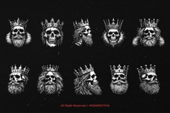 10 Bundle Dark Art King Skull Crown Royal Kingdom Horror Product Image 6