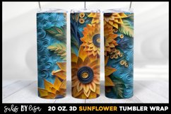 Colorful Sunflower Tumbler Sublimation Wrap 3D Flower Bundle Product Image 5