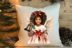 Christmas Black Angel Clipart, Christmas Angel Clipart Product Image 4