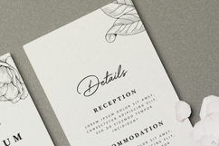 elegant wedding card with hand drawn line art roses flower Product Image 4