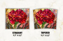 Stained Glass Carnation Flower Tumbler Wrap | 20 oz tumbler Product Image 2