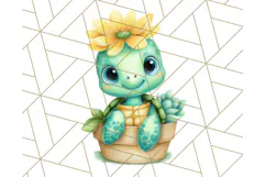 Cute Baby Turtle Clipart, Cute Animals Png Product Image 4