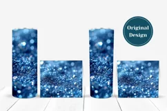 Blue Glitter Tumbler Sublimation, Blue Tumbler Wrap Design Product Image 4