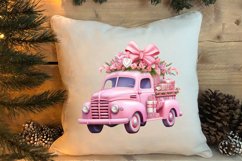 Pink Christmas Car clipart Sublimation, Christmas clipart Product Image 4