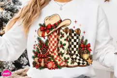 Rustic Christmas Cowboy Boot PNG, Funny Christmas PNG Product Image 4