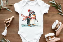 Watercolor Penguins cliparts. 4 PNG sublimation Product Image 2