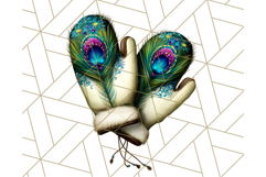 Peacock Christmas Clipart in Jewel Tones, Christmas Png Product Image 4