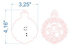 Christmas Ornament Snowman SVG laser cut file for Glowforg Product Image 4