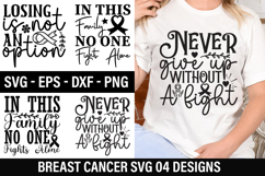 Breast Cancer SVG Design - In this Family No One Fights Alon Product Image 1