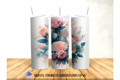 Watercolor Rose 20OZ Tumbler Sublimation Design Product Image 4