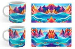 3D Ocean Landscape Mug Wrap | Sublimation Coffee Cup Product Image 2