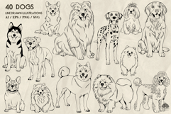 Dogs line art collection Svg Png Eps Product Image 4