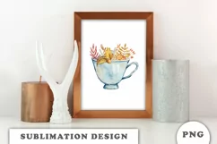 Watercolor Cozy Autumn Cup sublimation PNG Product Image 4