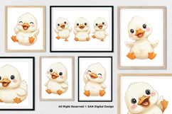 15 Bundle Watercolor Baby Duck Cute Animal Farm Yellow Duck Product Image 4