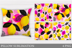 Lemons Pillow Design. Lemons Sublimation Product Image 1