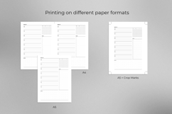 A5 one page weekly planner printable PDF with minimalist grid layout, undated format for flexible reuse, ideal for students, professionals and busy planners.