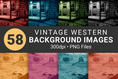 58 Vintage Western Digital Backgrounds Outlaw Scenery Product Image 2