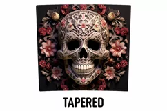 3D Skull Flowers Sublimation Tumbler Wrap | 3D Tumbler wrap Product Image 3
