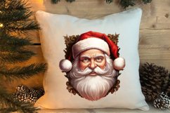 Watercolor Peeking Santa and Snowman Clipart, Christmas PNG Product Image 4