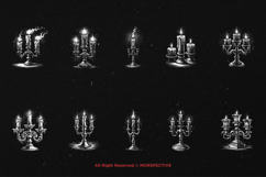 10 Bundle Dark Art Candlestick Light Fire Candle Glow Flame Product Image 6