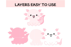 Kawaii Axolotl Clipart | Cute Axolotl SVG PNG EPS | Chibi An Product Image 2