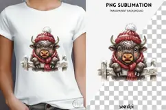 Christmas peeking character png design for T-shirts Product Image 4