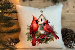 Christmas Cardinal Watercolor Clipart, Christmas Cardinal Product Image 4