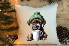 Christmas Dog And Coffee Clipart, Christmas Clipart Product Image 4