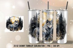 Winter Wolf Tumble Wrap Sublimation Designs | Tumbler W Product Image 1