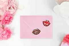 Valentine's day Leopard juicy lips stickers. PNG, JPG. Product Image 5
