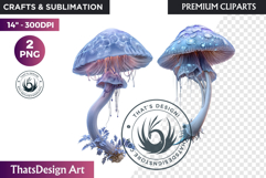 Glowing Fantasy Mushrooms PNG, Magic Mushroom Clipart Product Image 1
