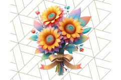 Pastel Flower Bouquet PNG Clipart, Elegant Floral Art Product Image 4