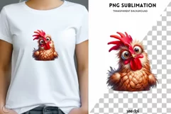 Cute Chicken PNG Digital Downloads for Crafters & T-shirt Product Image 1