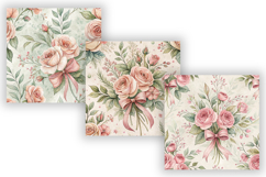 Pink Coquette Shabby Chic Seamless Patterns, Vintage Rose Product Image 4