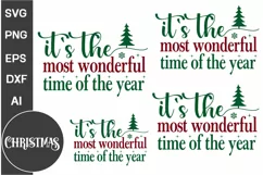It's The Most Wonderful Time Of The Year Round Sign SVG Product Image 1