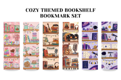 Cozy Cute Bookshelf Bookmark,Pastel Themed Library Set Product Image 4