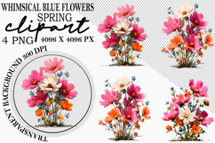Whimsical Flowers Spring Clipart Png Product Image 1