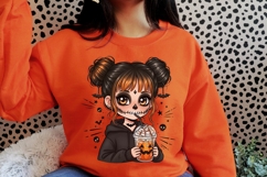 Kawaii Chibi Girl Halloween Clipart Tshirt Design Product Image 4