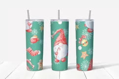 Christmas nordic gnome Skinny tumbler wrap design Product Image 3