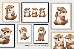 15 Bundle Watercolor Otter Cute Animal Pet Kids Sticker Product Image 4