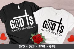 God is Unstoppable Inspirational SVG T-shirt Design Product Image 3