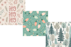 Blush Sage Cozy Winter Seamless Digital Paper Product Image 4